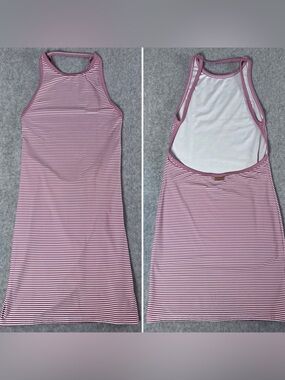 Vince Camuto Swim Dress Low Cut Back Red White Stripes Size Small